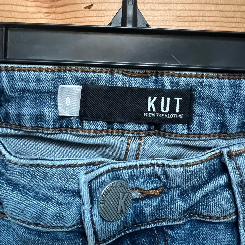 Kut from the Kloth Skinny Jeans with Red Floral Embroidery - Picture 4 of 8